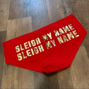 VS PINK Vintage sleigh my name Christmas panty